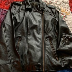 Woman’s  Large Black Leather Jacket